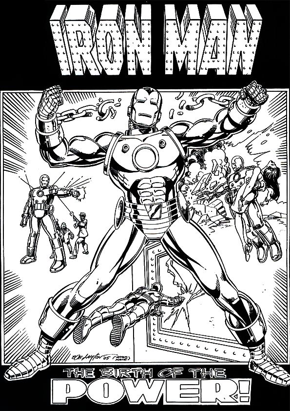 Print Iron man kleurplaat